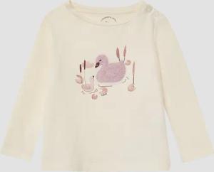 Ausgestelltes Langarmshirt mit Print und Applikation