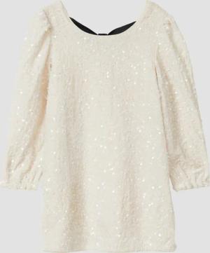 Ausgestelltes Samtkleid mit Pailletten, Cut-Out und Schleife