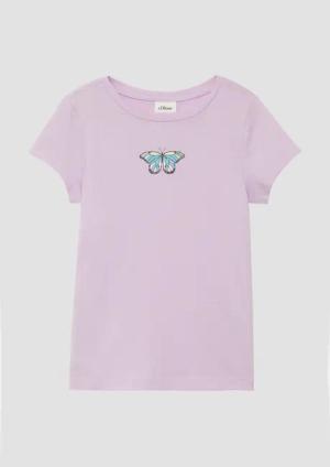 Ausgestelltes T-Shirt mit Printdetail