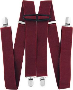 axy Hosenträger Herren Hosenträger 4 Stabile Clips H-Form einfarbig 3,5cm Breit verstellbar und elastisch 120cm Lang