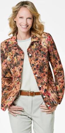 Babycord Jacke mit auffälligem Druck - camel / gemustert - Gr. 52 von Goldner Fashion