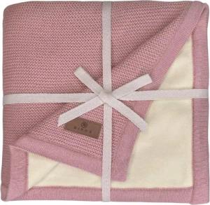 Babydecke Winterdecke Neugeborene Altrosa, Grau Baumwolle/Velours OEKO-TEX®, DIKOS, PREMIUM Baby Kinderwagendecke Winter, mit Bordüre, warm, kuschelweich