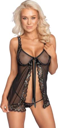 Babydoll plus String mit Effektspitze