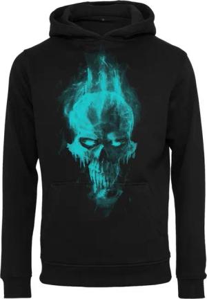 Baddery Kapuzenpullover Totenkopf Hoodie: "Dämon Schädel" - Horror Skull Halloween, hochwertiger Siebdruck, auch Übergrößen