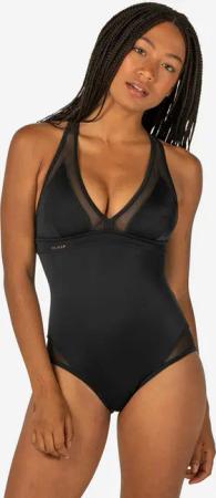 Badeanzug Damen X-förmige Träger Surfen Isa schwarz