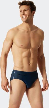 Badehose mit Reißverschluss-Tasche Wirkware recycelt feiner Streifen admiral - Nautical Casual 9