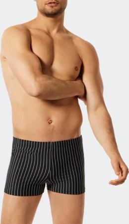 Badehose mit Reißverschlusstasche Wirkware recycelt Streifen schwarz - Nautical Casual 7