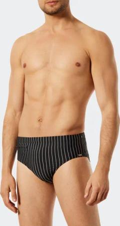 Badehose mit Reißverschlusstasche Wirkware recycelt Streifen schwarz - Nautical Casual 8