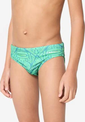 Badehose Slip Jungen Wasserball - 500 Tiki türkis