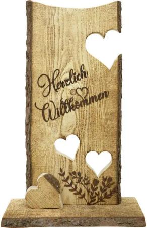 BADEKO Gartenfigur Badeko Holzständer Doppelherz 75 x 45 cm braun