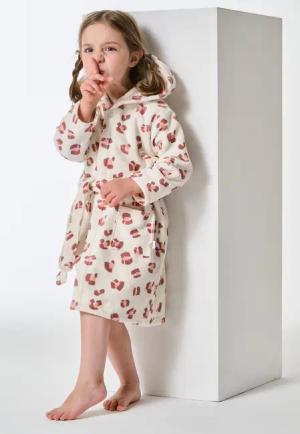 Bademantel Velours Animal Print off-white - Kids Nightwear 104
