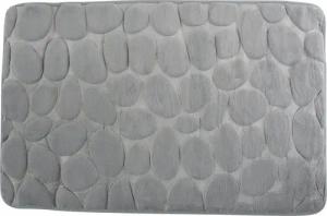 Badematte KIESELSTEIN, rutschhemmende Beschichtung, für Fußbodenheizung geeignet, strapazierfähig, waschbar, schnelltrocknend, Microfaser, PVC, aus super-weicher Microfaser, in 2 Größen und vielen trendigen Farben erhältlich, 40 x 60 cm, grau