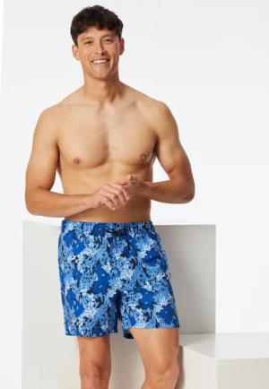 Badeshorts Webware recycelt Blumen mehrfarbig- Aqua 5
