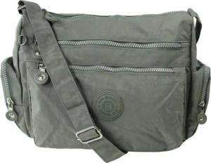 BAG STREET Schultertasche Bag Street Nylon grau Sportliche Damen (Schultertasche), Damen, Jugend Schultertasche Nylon, grau ca. 30cm x ca. 22cm