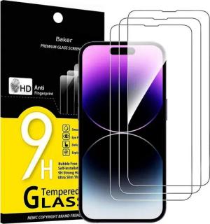 Baker Schutzfolie 3er Panzerglas für iPhone 12/12 mini/12 Pro/12 Pro Max, (3 Pack), Schutzglas, 9H Härte, HD Displayschutzfolie, 0.33mm Ultra-klar