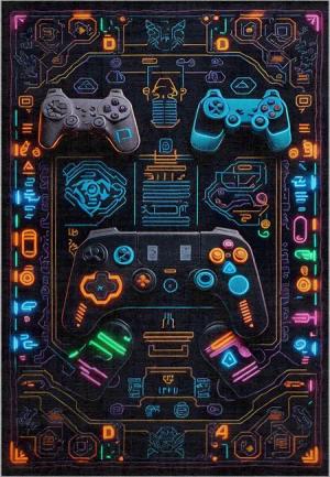 Bamyum Teppich Gameking Chenille Druck Teppich, Gaming Videospiel Waschbarer Teppich, Einzelstück