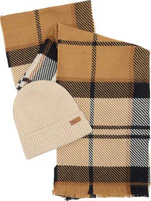BARBOUR Geschenkset Beanie und Schal PENDLE beige