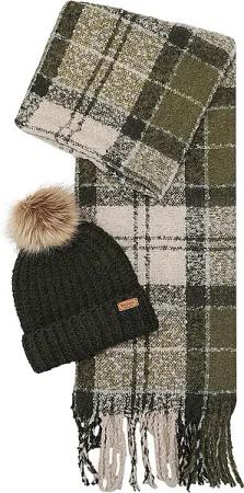 BARBOUR Geschenkset Beanie und Schal SALTBURN olive
