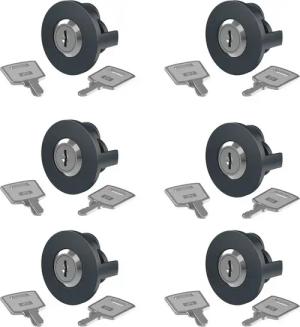 BASI Steckdose Steckdosenschloss, Kindersicherung, Spar-Set, 6-St., Gleichsperrend, 2 Schlüssel pro Schloss, Schuko Steckdosen, 6er Set