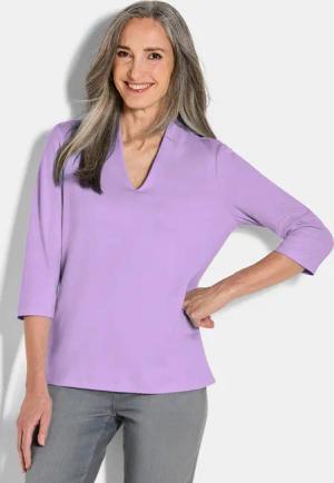 Basic-Shirt aus Interlock-Jersey - flieder - Gr. 52 von Goldner Fashion