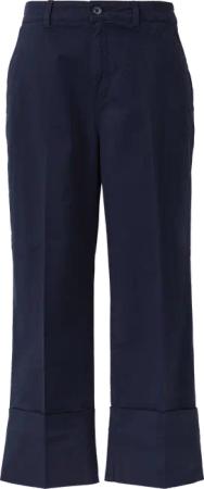 Baumwoll-Culotte mit Bügelfalte und fixiertem Umschlag