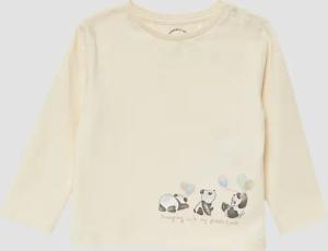 Baumwoll-Langarmshirt mit Panda-Motiv