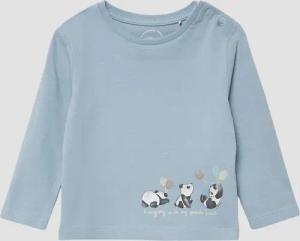 Baumwoll-Langarmshirt mit Panda-Motiv