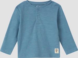 Baumwoll-Shirt mit Henleyausschnitt und Druckknopfleiste