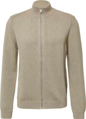 Baumwoll-Strickjacke mit Stehkragen und Logo-Patch