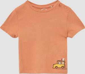 Baumwoll-T-Shirt mit Print und Stickerei