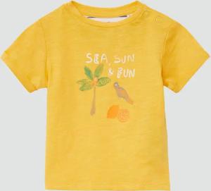 Baumwoll-T-Shirt mit Stickerei und Print