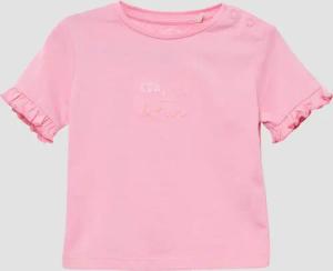 Baumwoll-T-Shirt mit Stickerei und Volantärmeln