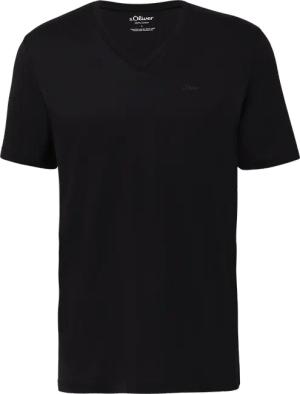 Baumwoll-T-Shirt mit V-Ausschnitt und Logoprint