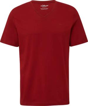 Baumwoll-T-Shirt mit V-Ausschnitt und Logoprint