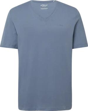 Baumwoll-T-Shirt mit V-Ausschnitt und Logoprint