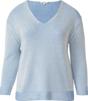 Baumwollmix-Strickpullover mit V-Ausschnitt