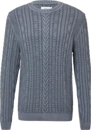 Baumwollpullover mit Zopfmuster und Garment Dye