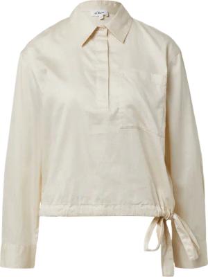 Baumwollsatin-Bluse mit Bindedetail am Saum