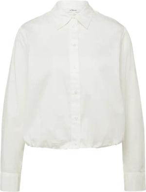 Baumwollsatin-Bluse mit Raffung