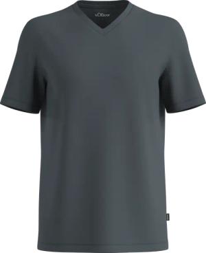 Baumwollshirt mit V-Ausschnitt und Flammgarnstruktur