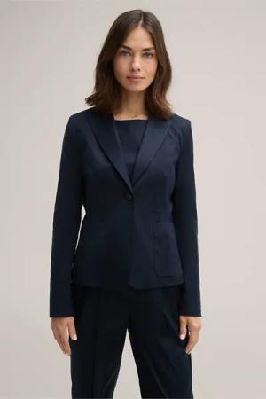 Baumwollstretch-Blazer in Navy