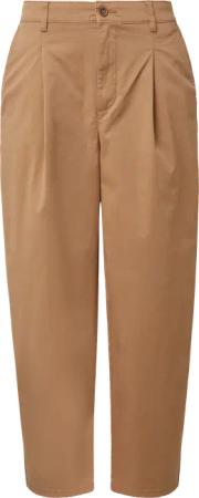 Baumwollstretch-Hose mit Barrel Leg