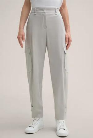 Baumwolltwill-Cargo-Hose in Grau