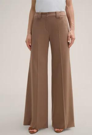 Baumwolltwill-Marlene-Hose in Braun