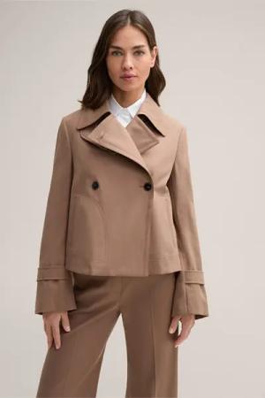 Baumwolltwill-Trenchjacke in Braun