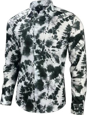 Baxboy Langarmhemd Baxboy Herren Geblümt Langarm Freizeithemd Hawaiihemd Batik B-448