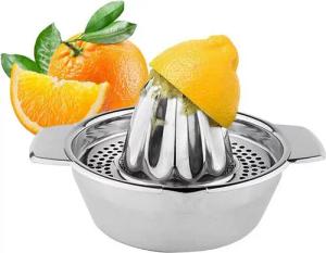 BAYLI Mörser Bayli Zitruspresse manuell aus Edelstahl, Ø12.5cm Saftpresse, Zitron