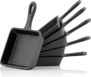 BBQ-Toro Raclettepfännchen Gusseisen Raclette Pfännchen (6 Stück), 12,5 x 18 cm, Grillzubehör, Gusseisen