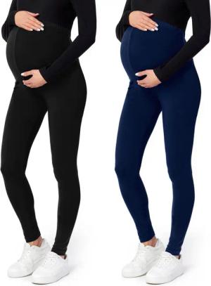 Be Mammy Umstandsleggings Lange Umstandshose aus Viskose BE-02 2er Pack (2-tlg) elastischer Bund