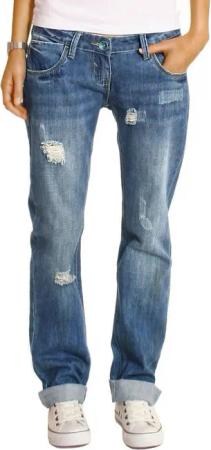 be styled Boyfriend-Jeans lockere Damen Hüftjeans Hosen destroyed relaxed Fit - j1z 5-pocket